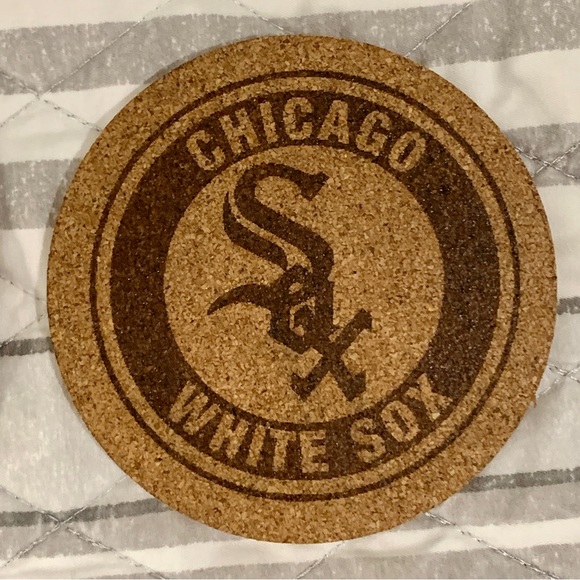 Chicago Sports Teams Laser Engraved Cork Coasters Lot of 4 - Picture 2 of 7